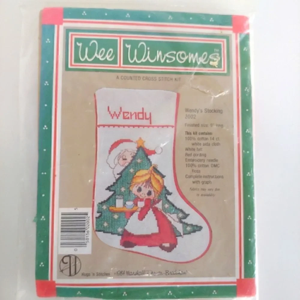 Wee Winsomes Counted Cross Stitch Stocking Kit Wendy's Stocking New Sealed 1984